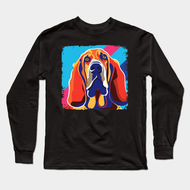 Bloodhound Pop Art - Dog Lover Gifts Long Sleeve T-Shirt by PawPopArt